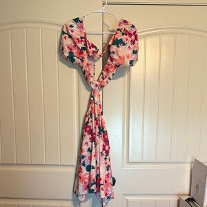 SHEIN Multicolor Floral Backless Dress